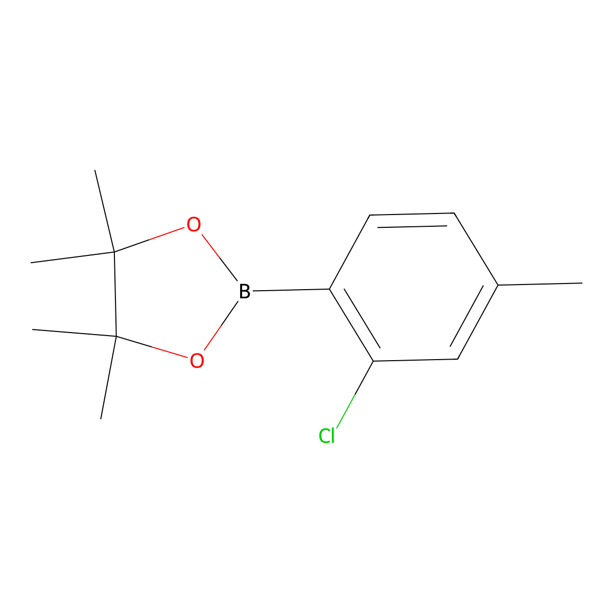 2-(2-Chloro-4-methylphenyl)-4,4,5,5-tetramethyl-1,3,2-dioxaborolane molecular structure, CAS 1144097-12-0