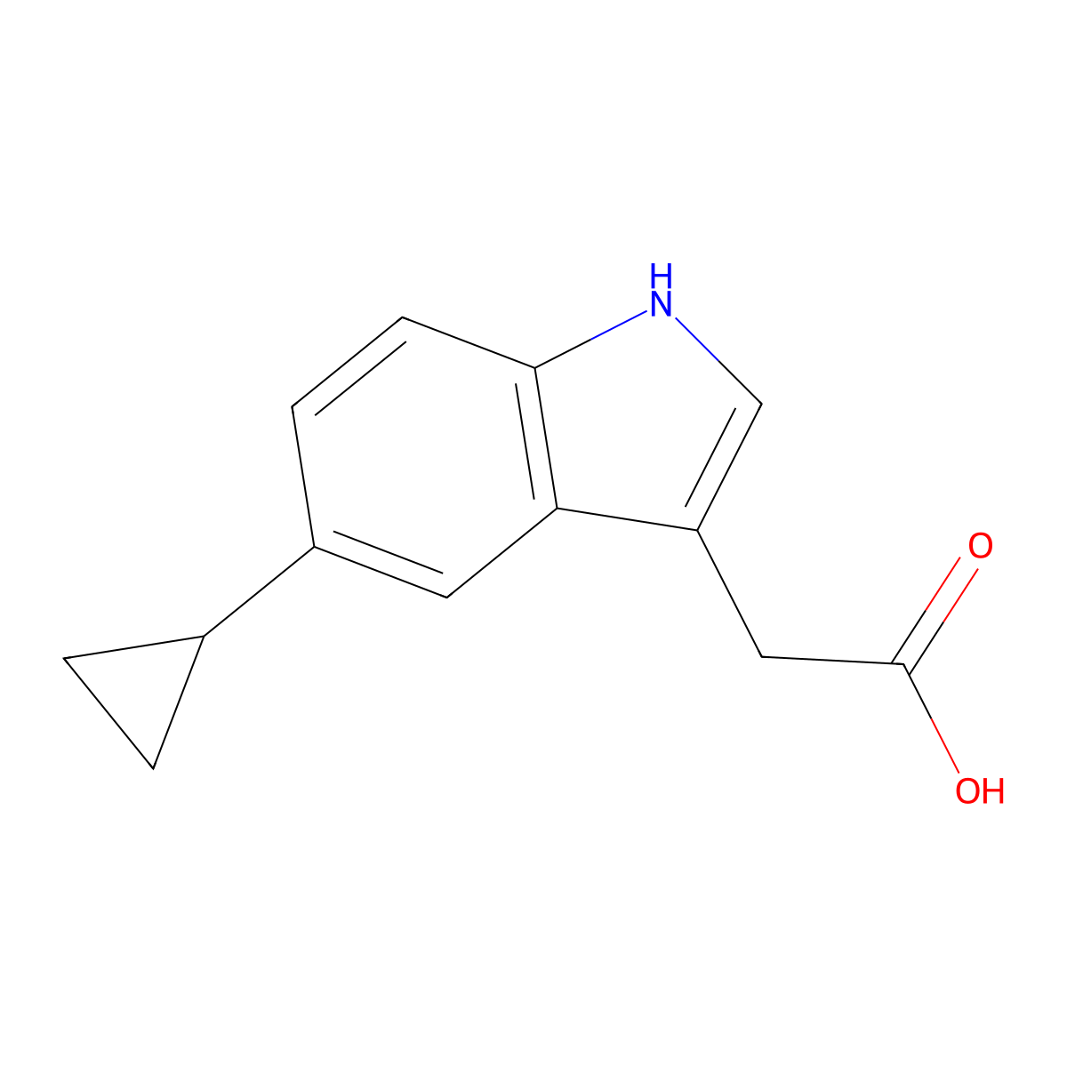 2-(5-Cyclopropyl-1H-indol-3-yl)acetic acid molecular structure, CAS 1144102-34-0
