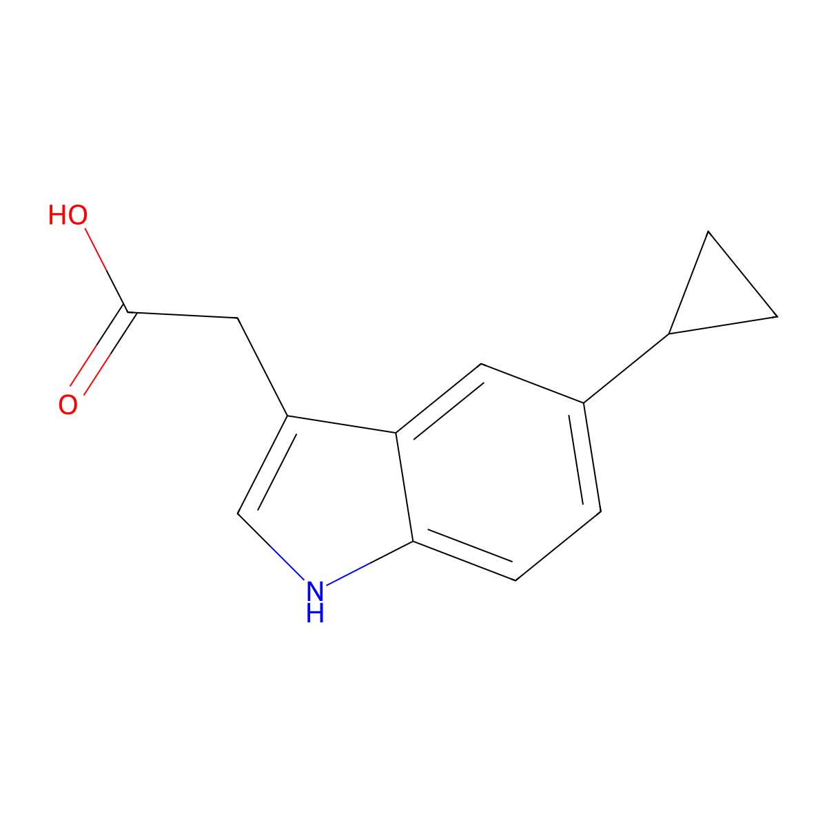 2-(5-Cyclopropyl-1H-indol-3-yl)acetic acid molecular structure, CAS 1144102-34-0