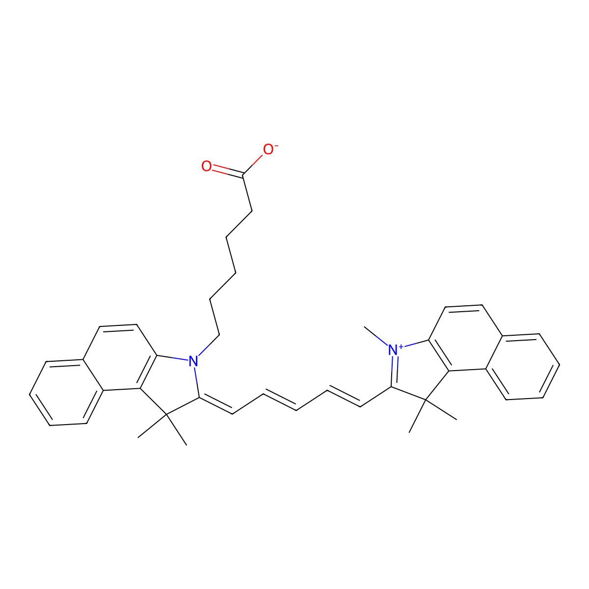 Cy5.5 carboxylic acid molecular structure, CAS 1144107-80-1