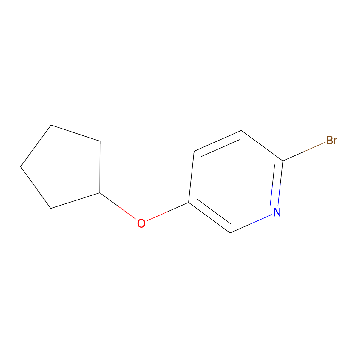 2-Bromo-5-(cyclopentyloxy)pyridine molecular structure, CAS 1144110-16-6