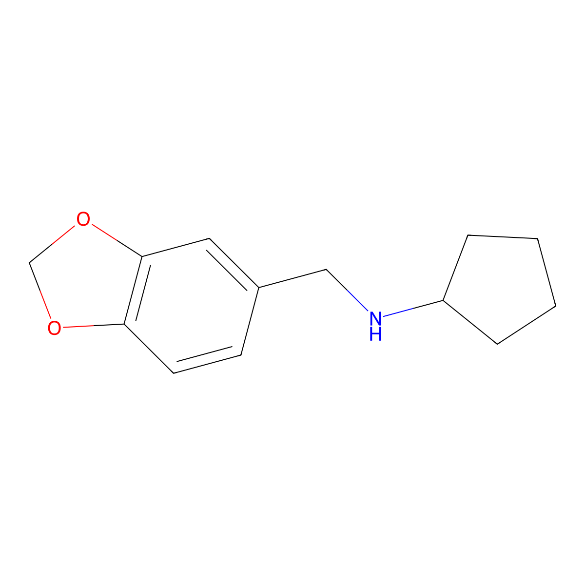 N-(1,3-dioxaindan-5-ylmethyl)cyclopentanamine molecular structure, CAS 114413-77-3