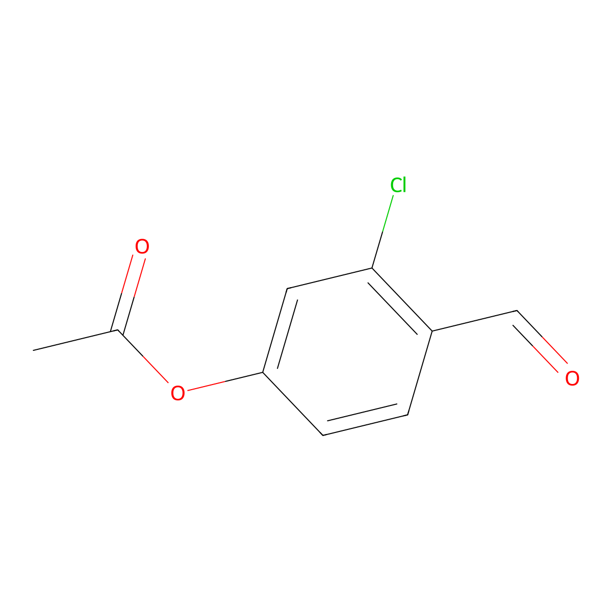 Benzaldehyde, 4-(acetyloxy)-2-chloro- molecular structure, CAS 114416-77-2