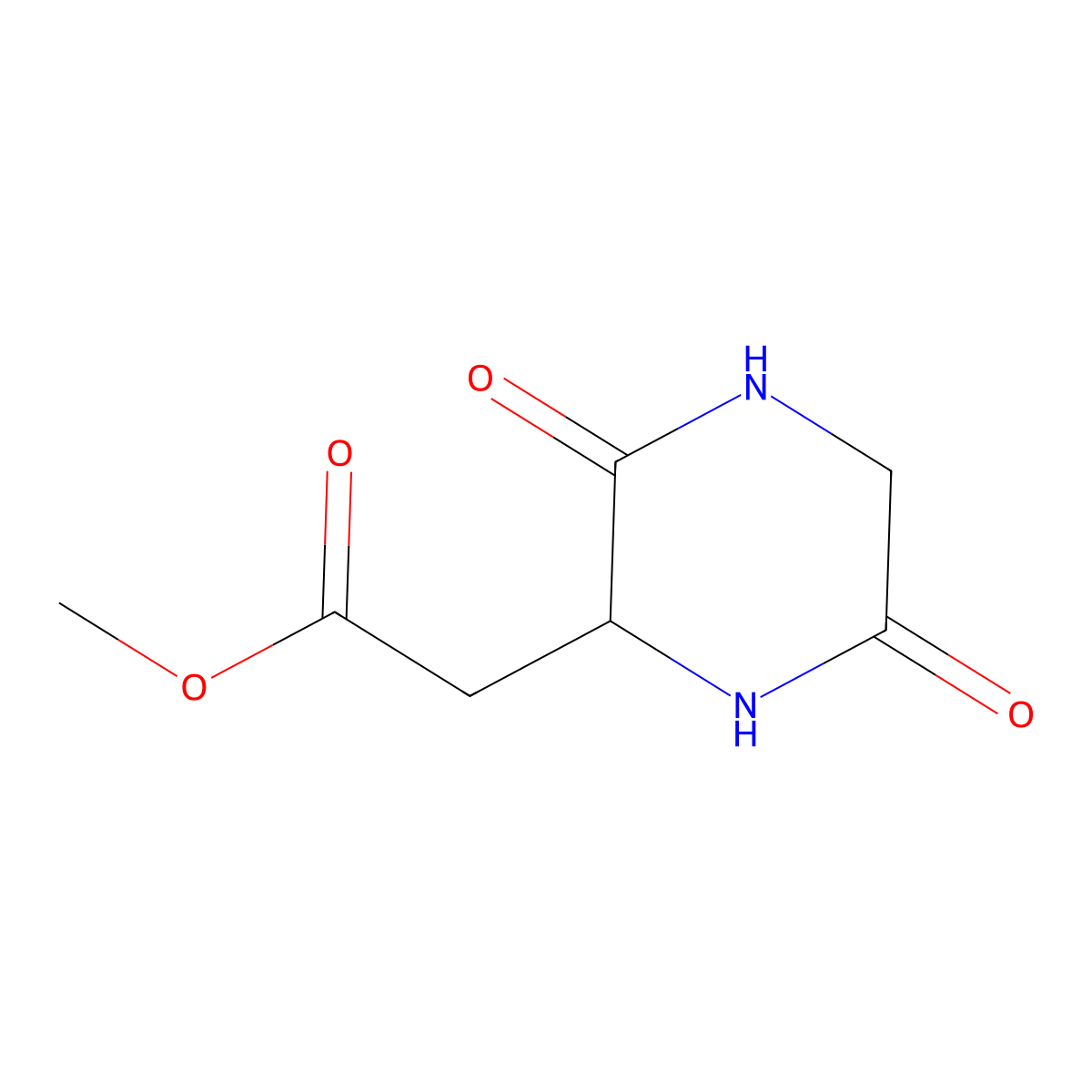 methyl 2-[(2S)-3,6-dioxopiperazin-2-yl]acetate molecular structure, CAS 114417-85-5