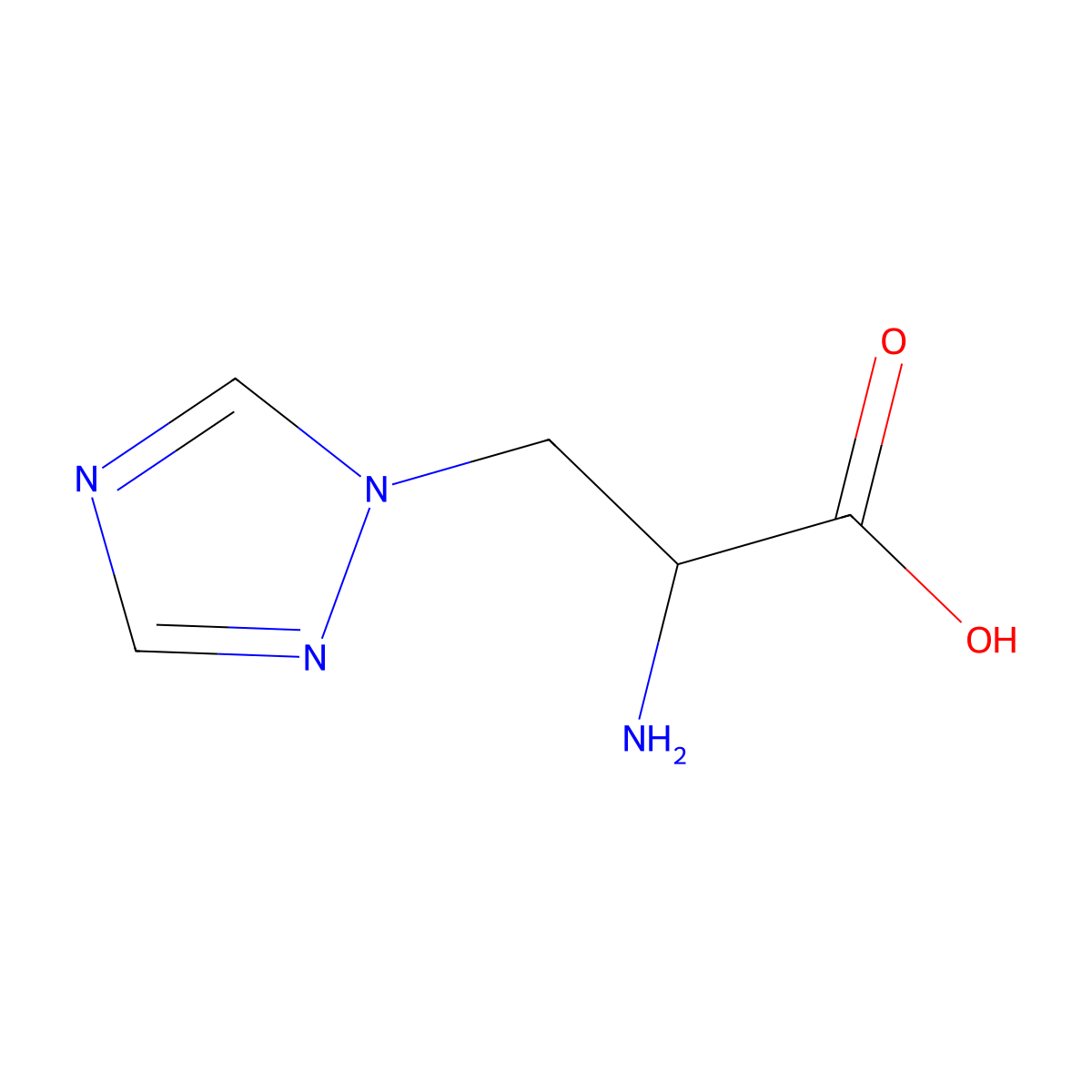 2-Amino-3-(1H-1,2,4-triazol-1-yl)propanoic acid molecular structure, CAS 114419-45-3