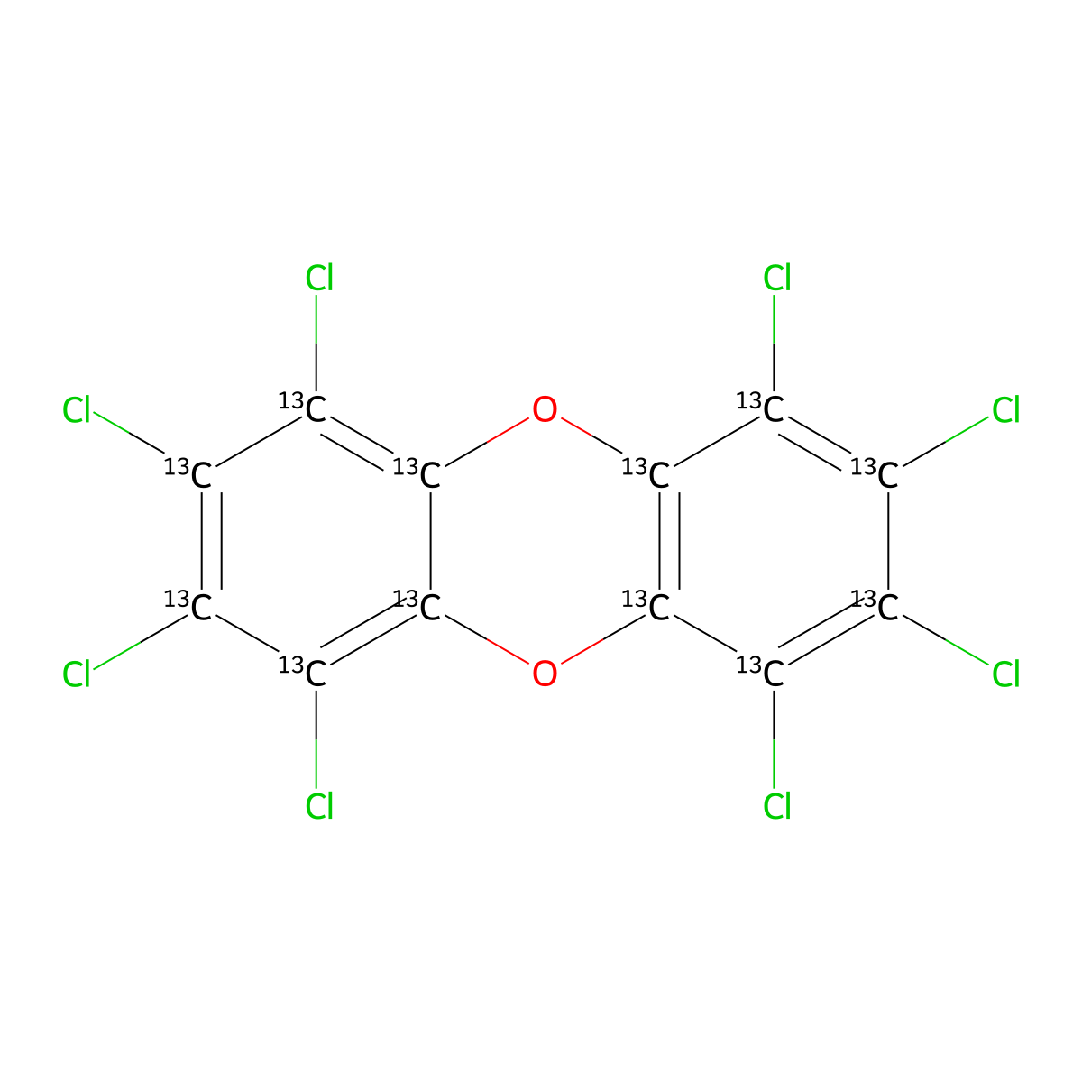 Octachlorodibenzo-p-dioxin-13C12 molecular structure, CAS 114423-97-1