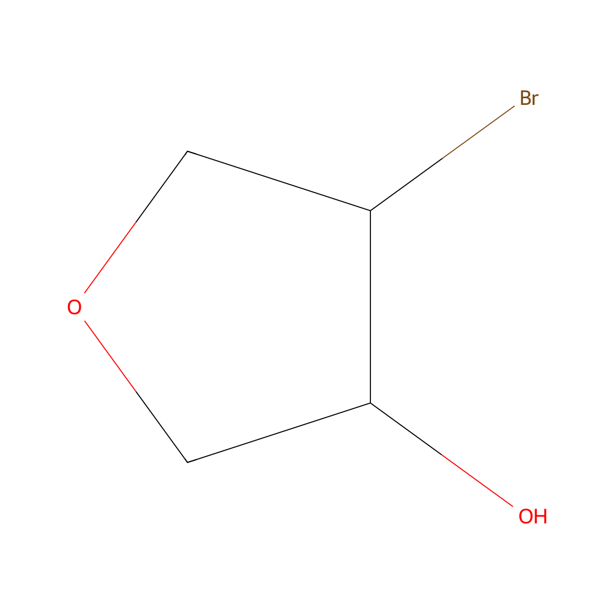 rac-(3R,4R)-4-bromooxolan-3-ol molecular structure, CAS 114429-91-3