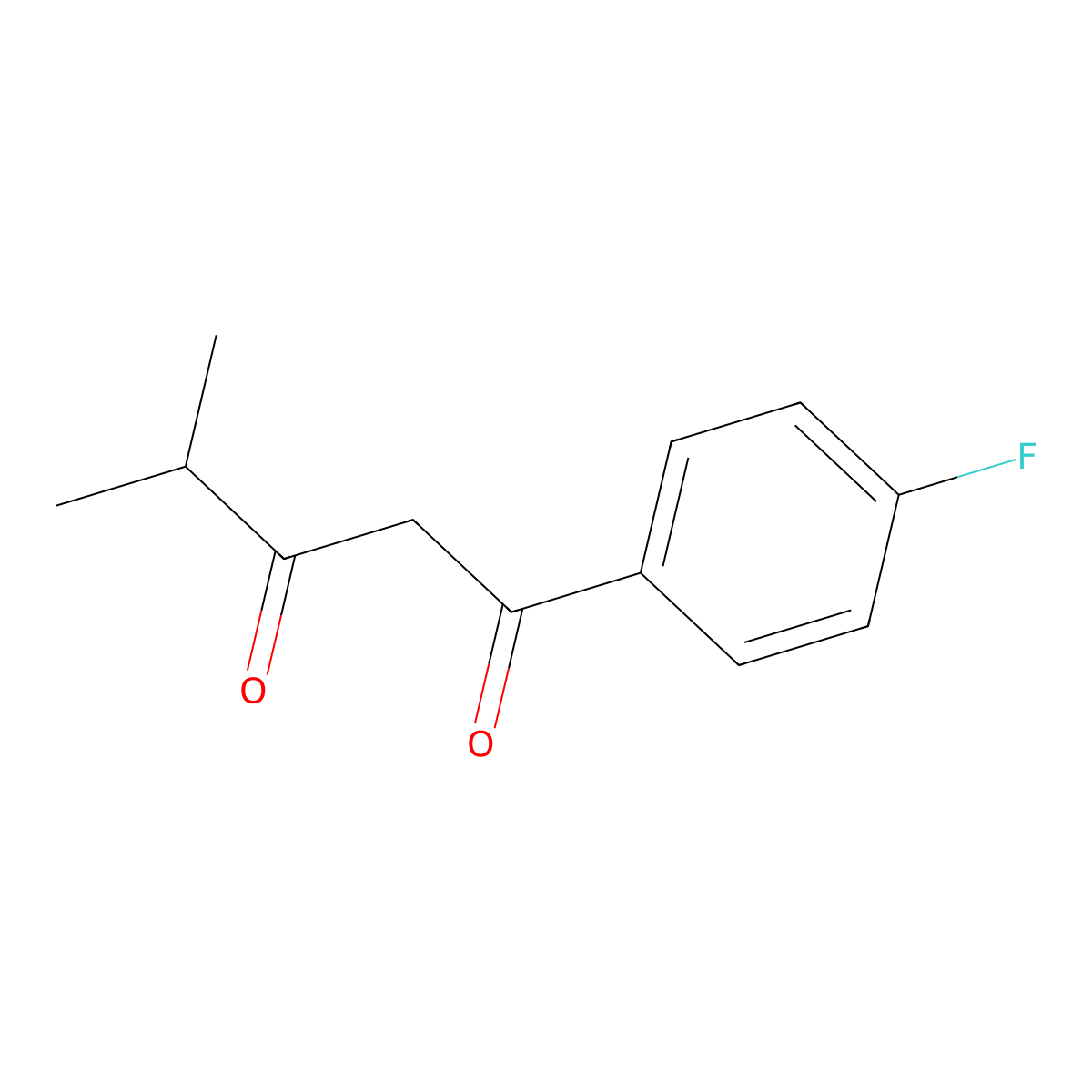1-(4-Fluorophenyl)-4-methylpentane-1,3-dione molecular structure, CAS 114433-94-2