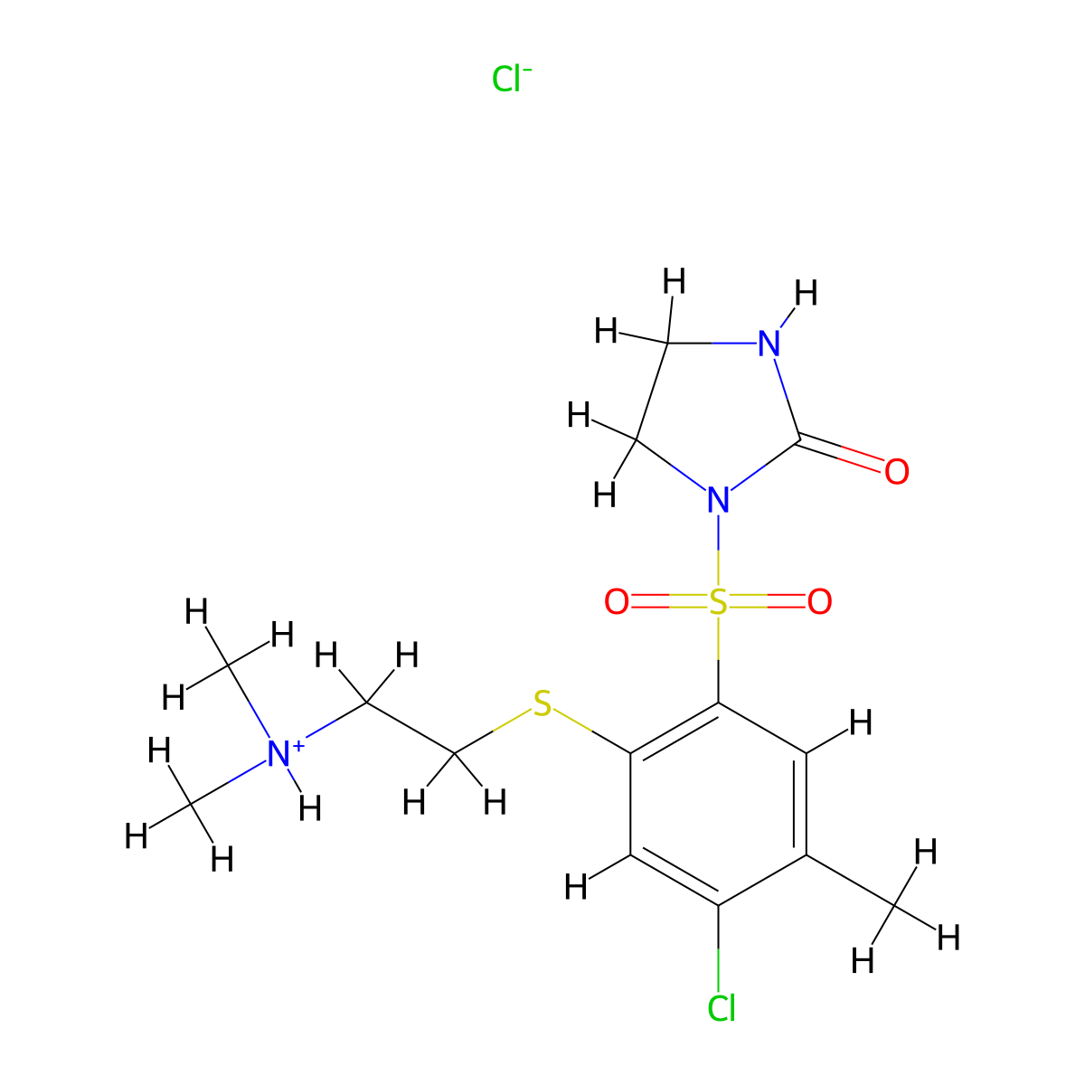 2-Imidazolidinone, 1-((4-chloro-2-((2-(dimethylamino)ethyl)thio)-5-methylphenyl)sulfonyl)-, monohydrochloride molecular structure, CAS 114436-45-2