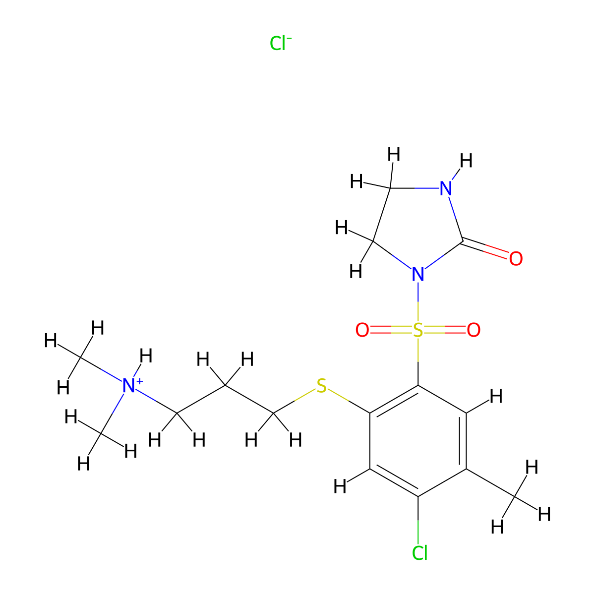 2-Imidazolidinone, 1-((4-chloro-2-((3-(dimethylamino)propyl)thio)-5-methylphenyl)sulfonyl)-, monohydrochloride molecular structure, CAS 114436-46-3