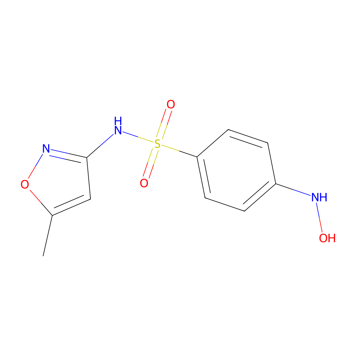 Sulfamethoxazole hydroxylamine molecular structure, CAS 114438-33-4