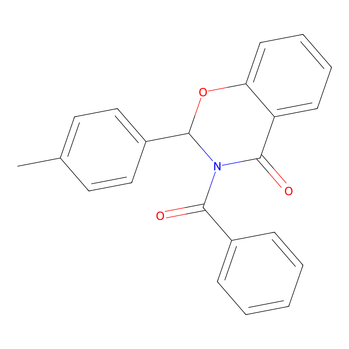 3-Benzoyl-2-(4-methylphenyl)-2,3-dihydro-4H-1,3-benzoxazin-4-one molecular structure, CAS 114439-72-4