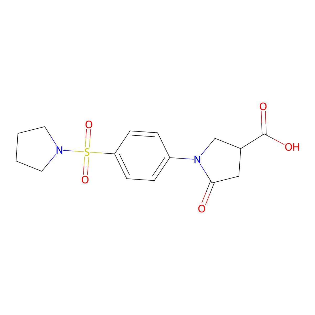 5-Oxo-1-[4-(pyrrolidin-1-ylsulfonyl)phenyl]pyrrolidine-3-carboxylic acid molecular structure, CAS 1144427-11-1