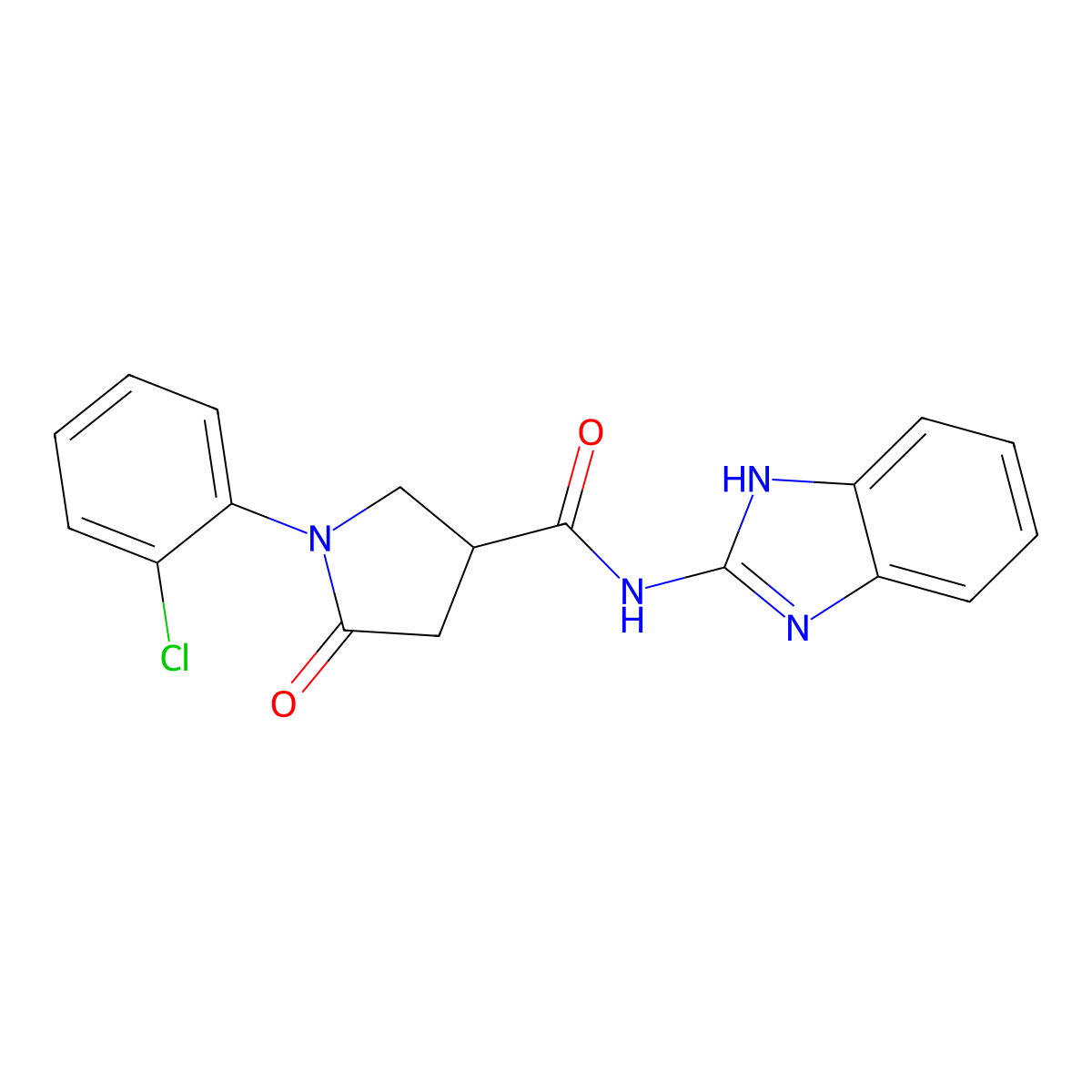 1-(2-chlorophenyl)-N-(1,3-dihydro-2H-benzimidazol-2-ylidene)-5-oxopyrrolidine-3-carboxamide molecular structure, CAS 1144427-27-9