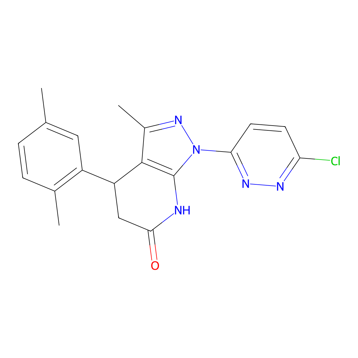 1-(6-chloropyridazin-3-yl)-4-(2,5-dimethylphenyl)-3-methyl-4,5-dihydro-1H-pyrazolo[3,4-b]pyridin-6(7H)-one molecular structure, CAS 1144427-33-7