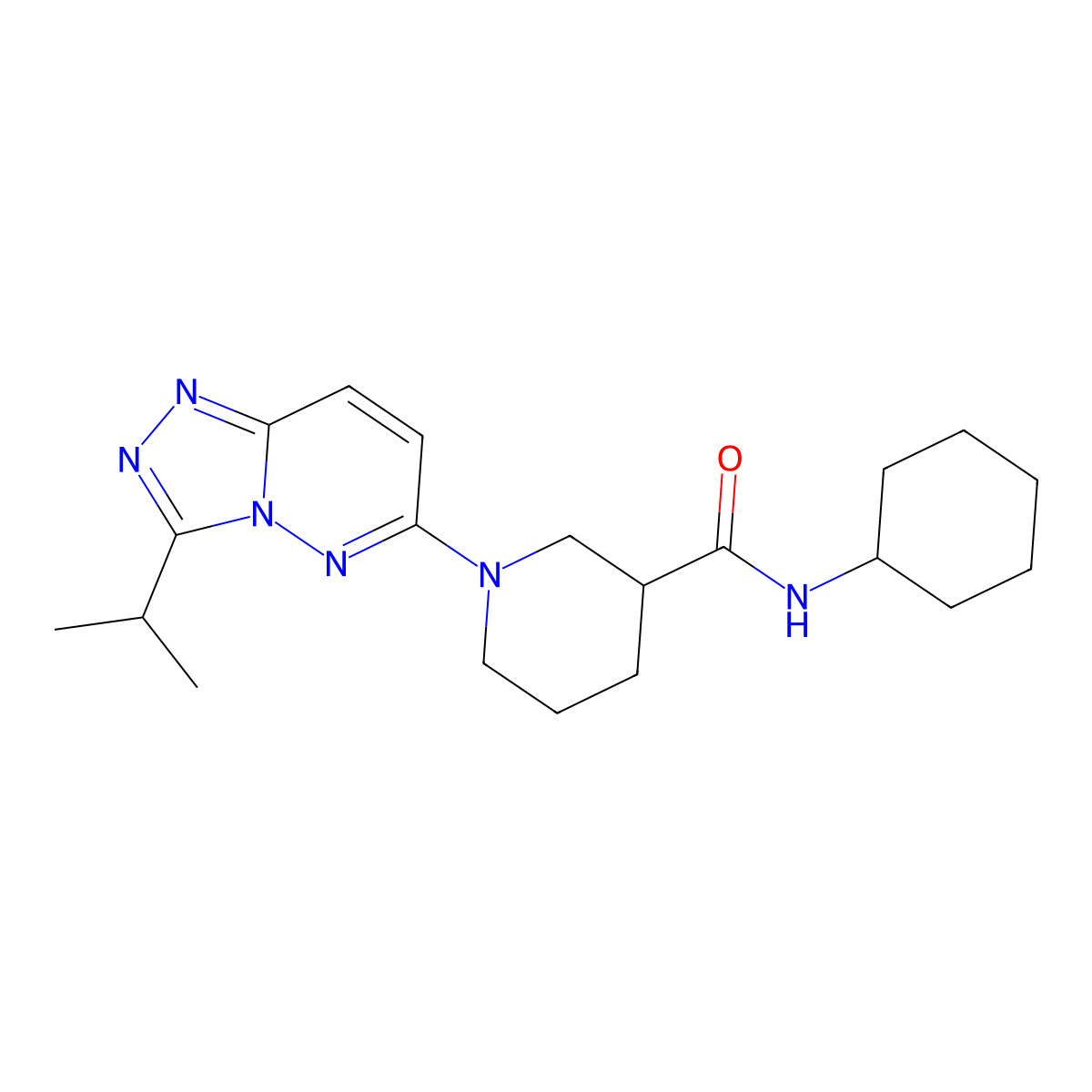 N-cyclohexyl-1-[3-(propan-2-yl)[1,2,4]triazolo[4,3-b]pyridazin-6-yl]piperidine-3-carboxamide molecular structure, CAS 1144427-61-1