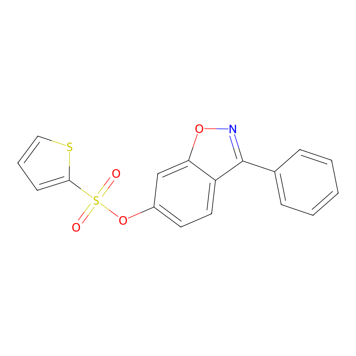 3-Phenyl-1,2-benzoxazol-6-yl thiophene-2-sulfonate molecular structure, CAS 1144427-64-4