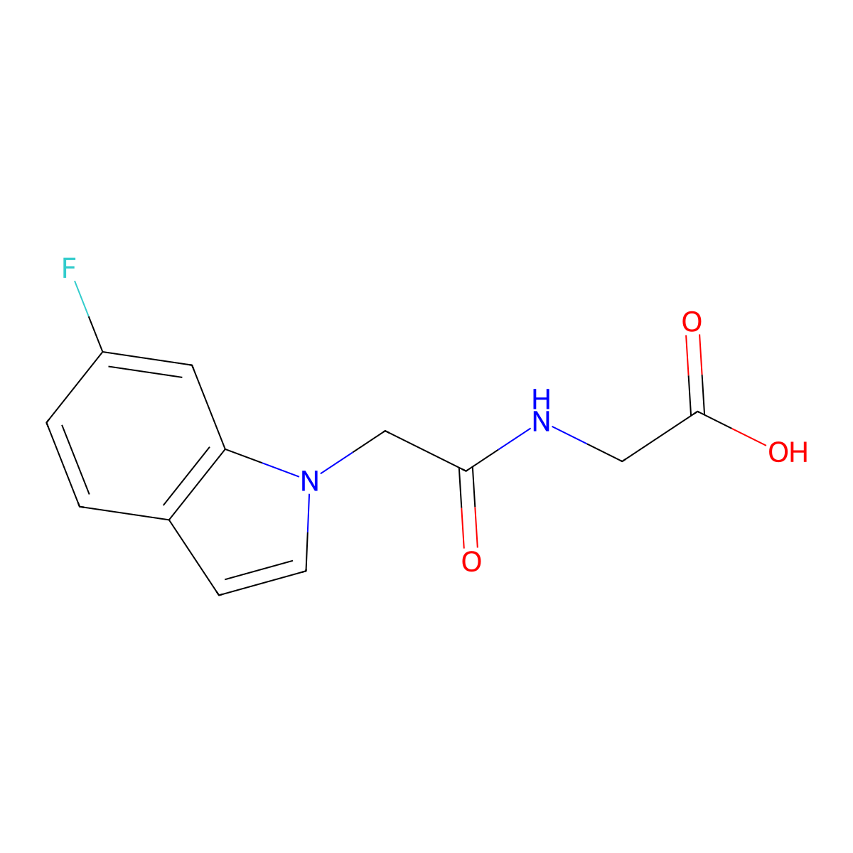 N-[(6-fluoro-1H-indol-1-yl)acetyl]glycine molecular structure, CAS 1144427-70-2