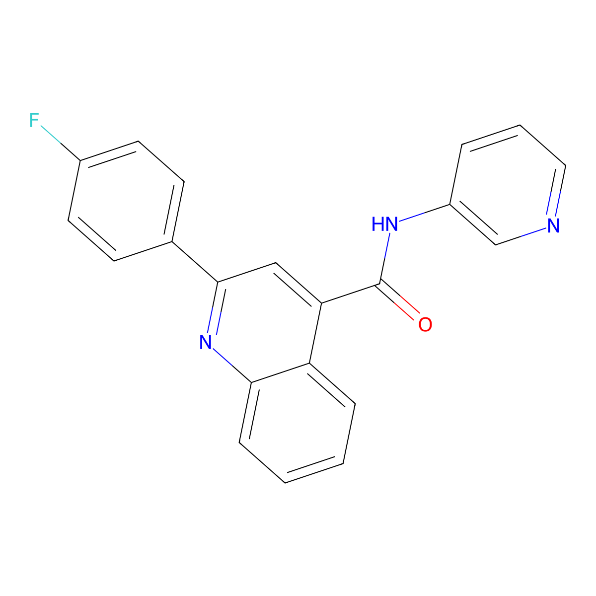 2-(4-fluorophenyl)-N-(pyridin-3-yl)quinoline-4-carboxamide molecular structure, CAS 1144427-81-5