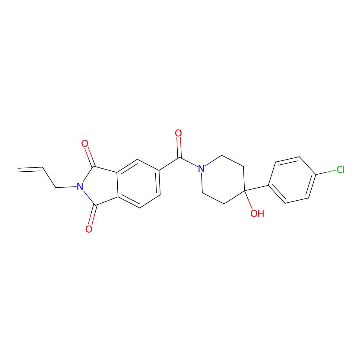 5-{[4-(4-chlorophenyl)-4-hydroxypiperidin-1-yl]carbonyl}-2-(prop-2-en-1-yl)-1H-isoindole-1,3(2H)-dione molecular structure, CAS 1144427-83-7