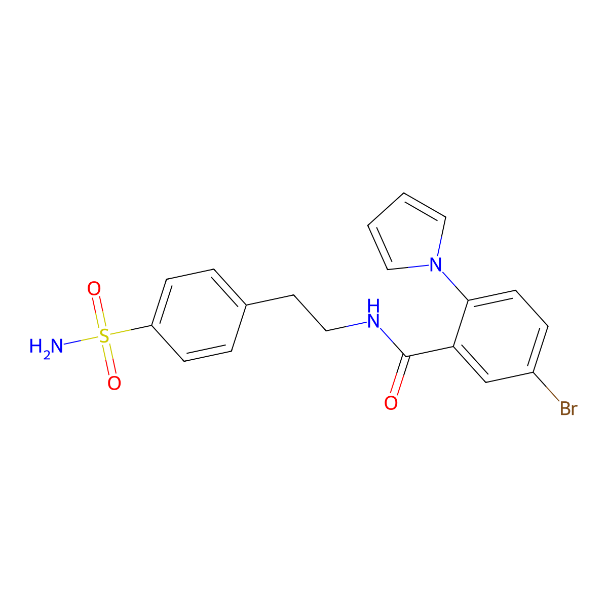 5-bromo-2-(1H-pyrrol-1-yl)-N-[2-(4-sulfamoylphenyl)ethyl]benzamide molecular structure, CAS 1144428-04-5