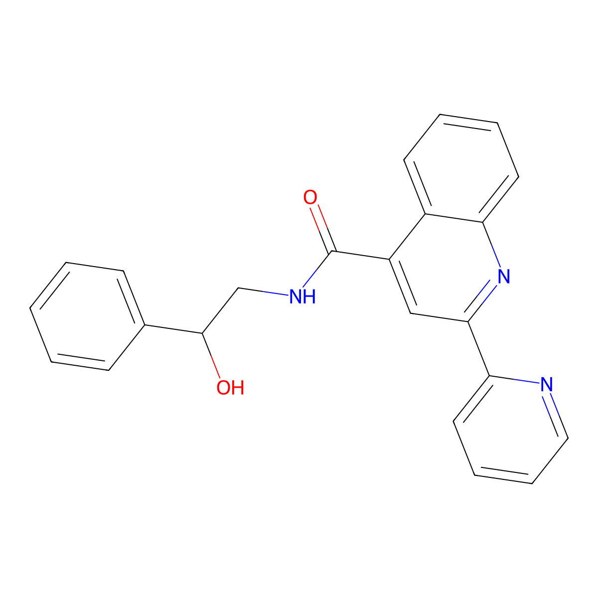 N-(2-hydroxy-2-phenylethyl)-2-(pyridin-2-yl)quinoline-4-carboxamide molecular structure, CAS 1144428-70-5
