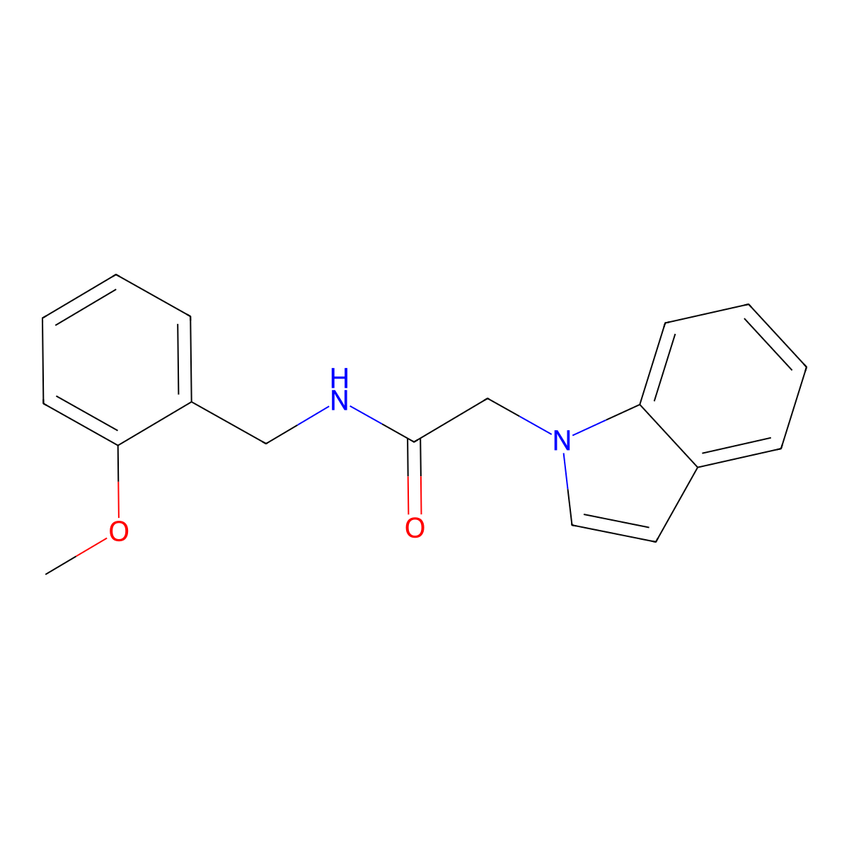 2-(1H-indol-1-yl)-N-(2-methoxybenzyl)acetamide molecular structure, CAS 1144428-72-7