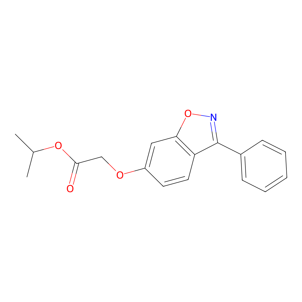 Isopropyl 2-[(3-phenyl-1,2-benzisoxazol-6-yl)oxy]acetate molecular structure, CAS 1144428-73-8