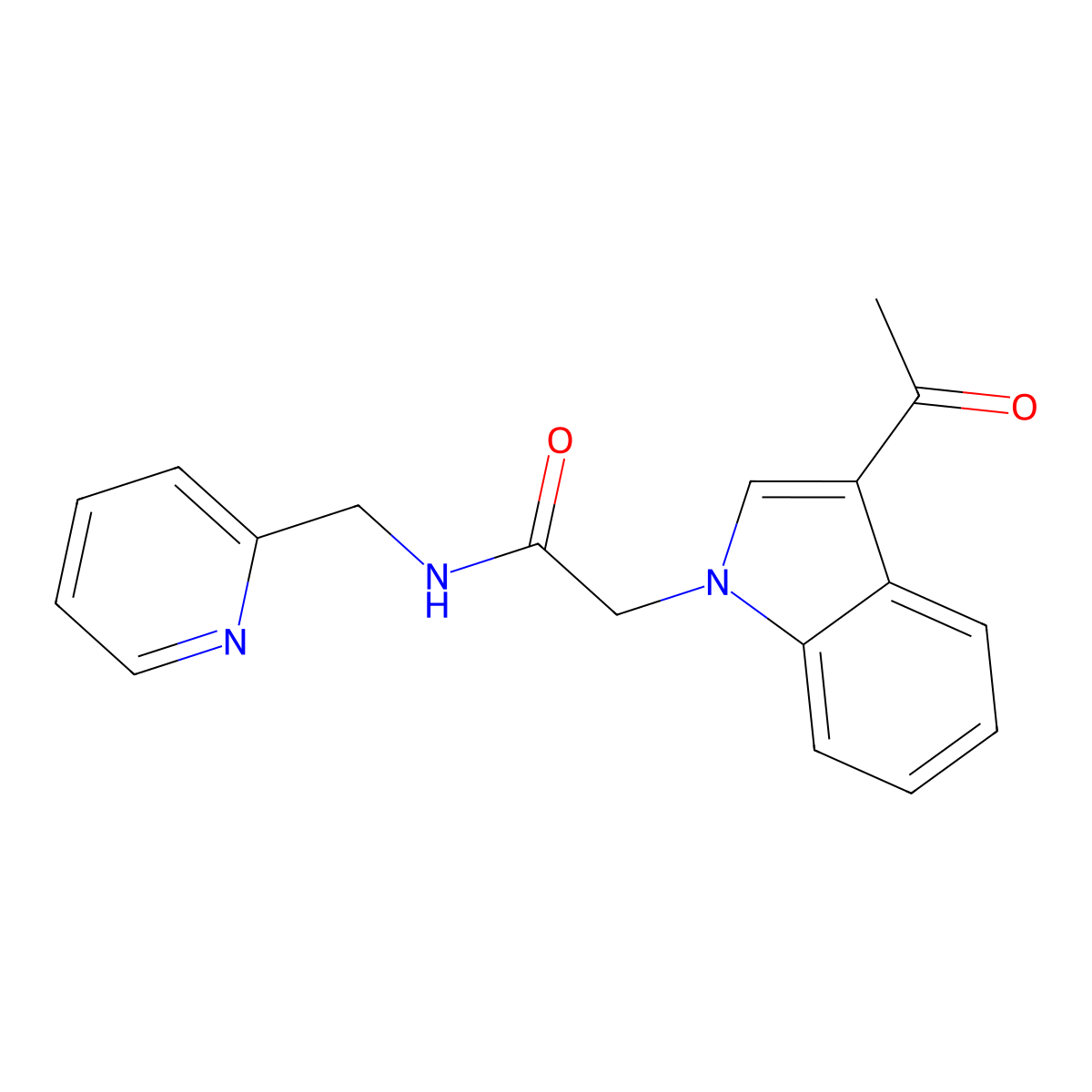 2-(3-acetyl-1H-indol-1-yl)-N-(2-pyridinylmethyl)acetamide molecular structure, CAS 1144428-77-2
