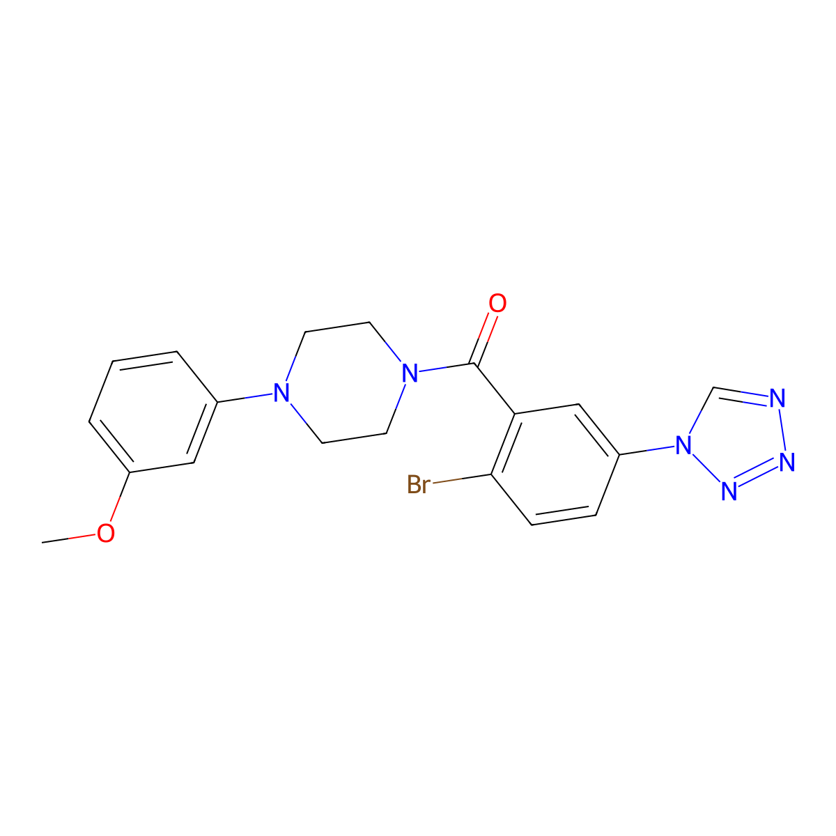 [2-bromo-5-(1H-tetrazol-1-yl)phenyl][4-(3-methoxyphenyl)piperazin-1-yl]methanone molecular structure, CAS 1144428-79-4