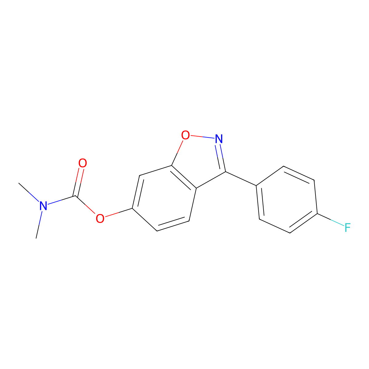 3-(4-Fluorophenyl)-1,2-benzoxazol-6-yl dimethylcarbamate molecular structure, CAS 1144428-86-3