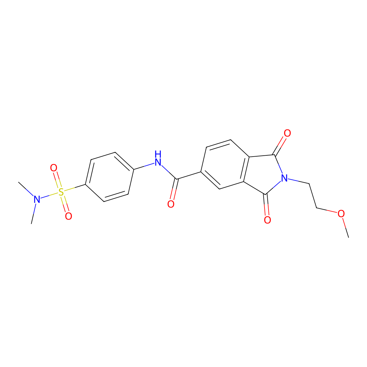 N-[4-(dimethylsulfamoyl)phenyl]-2-(2-methoxyethyl)-1,3-dioxo-2,3-dihydro-1H-isoindole-5-carboxamide molecular structure, CAS 1144428-96-5