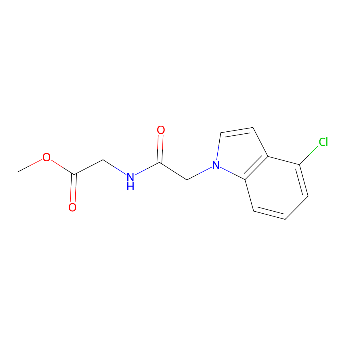methyl 2-{[2-(4-chloro-1H-indol-1-yl)acetyl]amino}acetate molecular structure, CAS 1144429-19-5