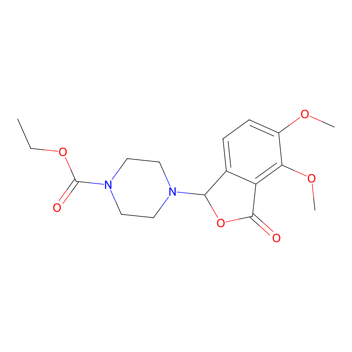 Ethyl 4-(4,5-dimethoxy-3-oxo-1,3-dihydro-2-benzofuran-1-yl)piperazine-1-carboxylate molecular structure, CAS 1144429-33-3