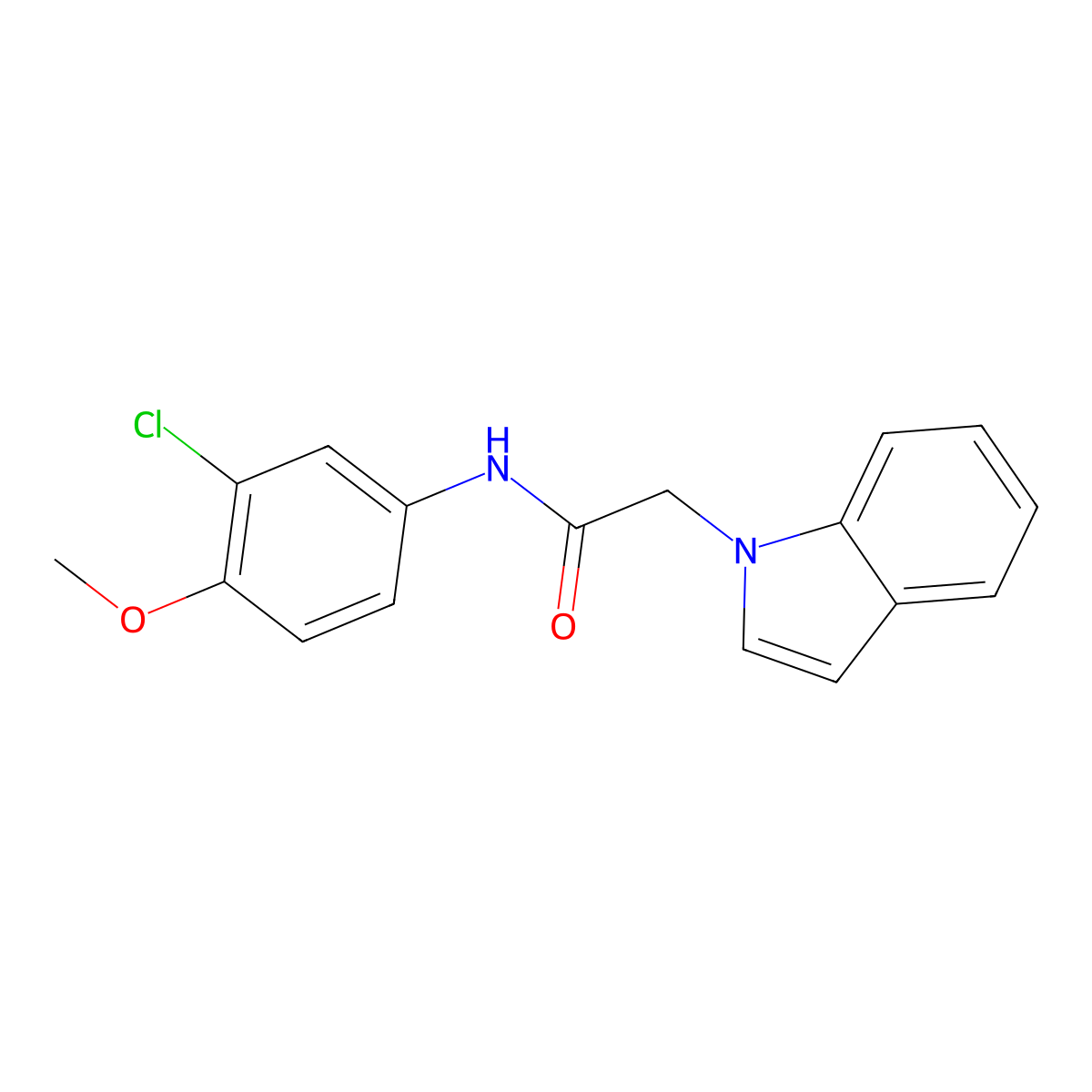 N-(3-chloro-4-methoxyphenyl)-2-(1H-indol-1-yl)acetamide molecular structure, CAS 1144429-38-8
