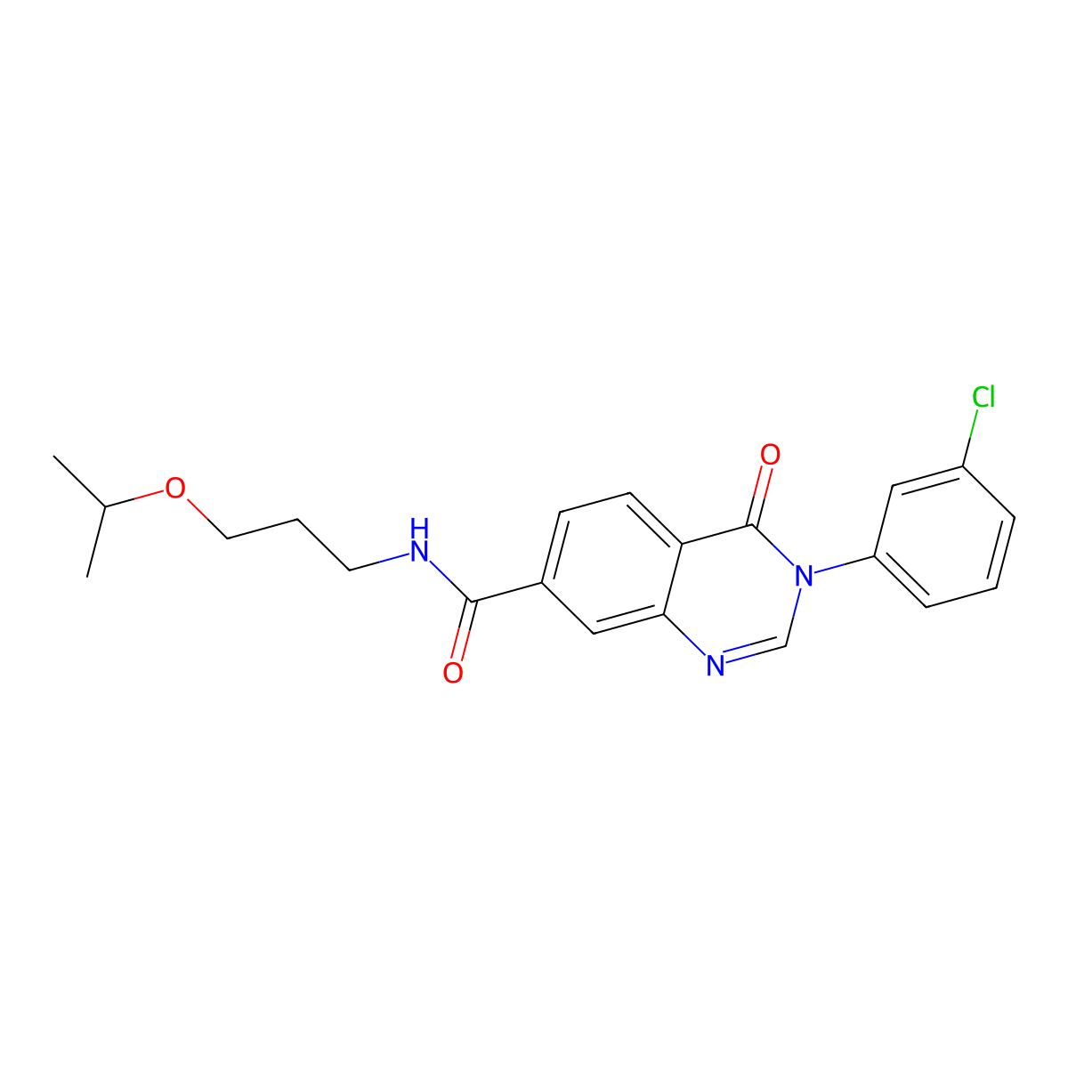 3-(3-chlorophenyl)-4-oxo-N-[3-(propan-2-yloxy)propyl]-3,4-dihydroquinazoline-7-carboxamide molecular structure, CAS 1144429-42-4