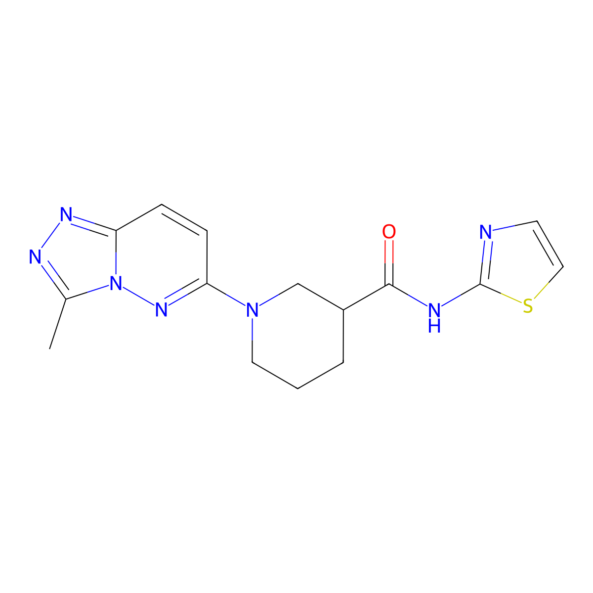 1-(3-methyl[1,2,4]triazolo[4,3-b]pyridazin-6-yl)-N-(1,3-thiazol-2-yl)piperidine-3-carboxamide molecular structure, CAS 1144429-46-8