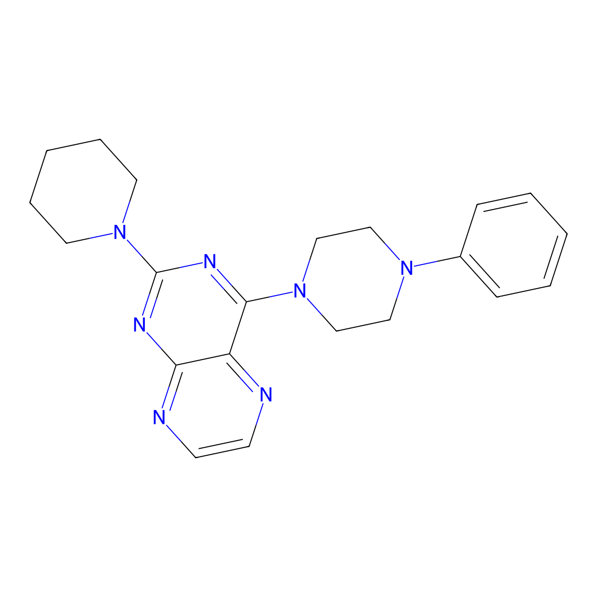 4-(4-Phenylpiperazin-1-yl)-2-(piperidin-1-yl)pteridine molecular structure, CAS 1144429-50-4