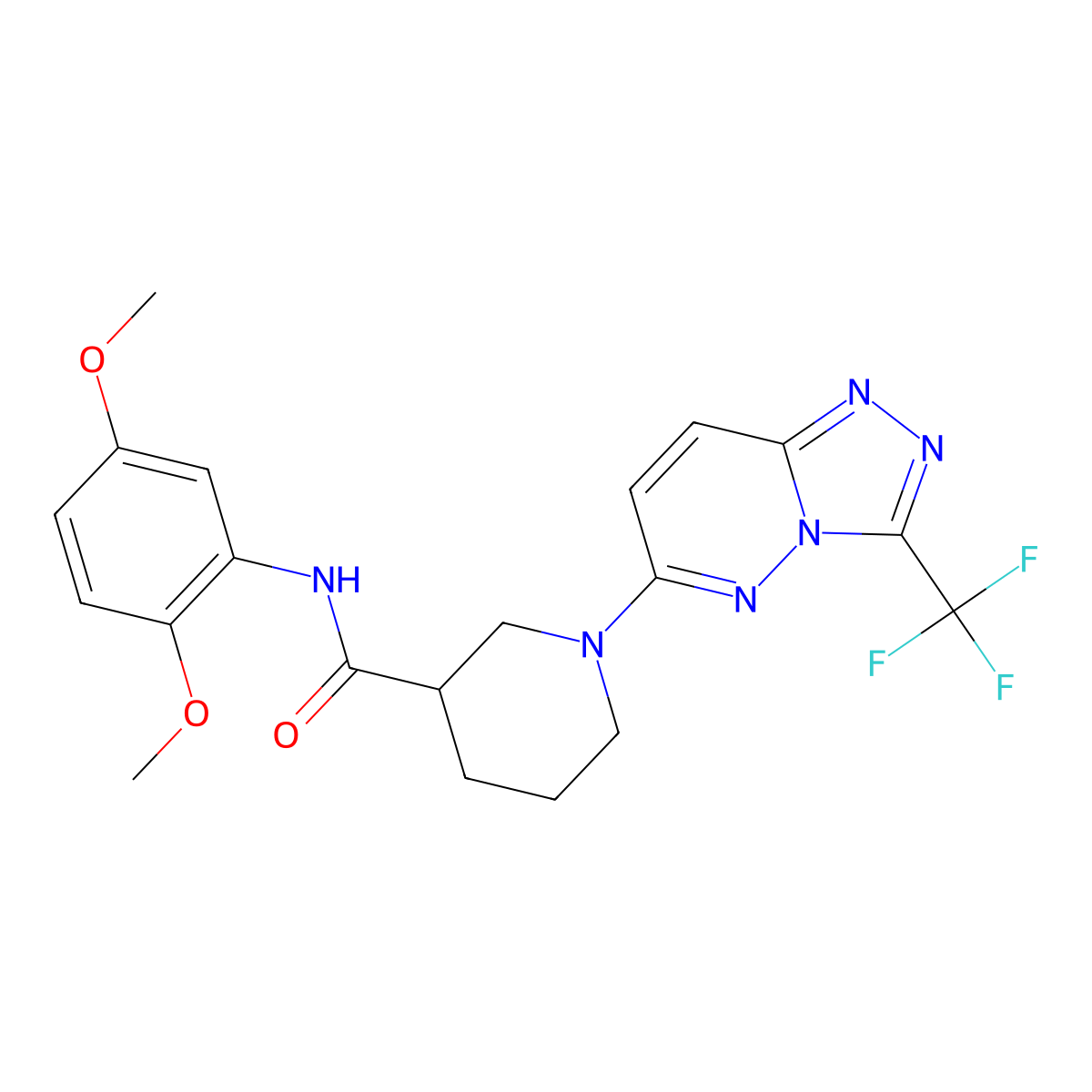 N-(2,5-dimethoxyphenyl)-1-[3-(trifluoromethyl)[1,2,4]triazolo[4,3-b]pyridazin-6-yl]piperidine-3-carboxamide molecular structure, CAS 1144429-56-0