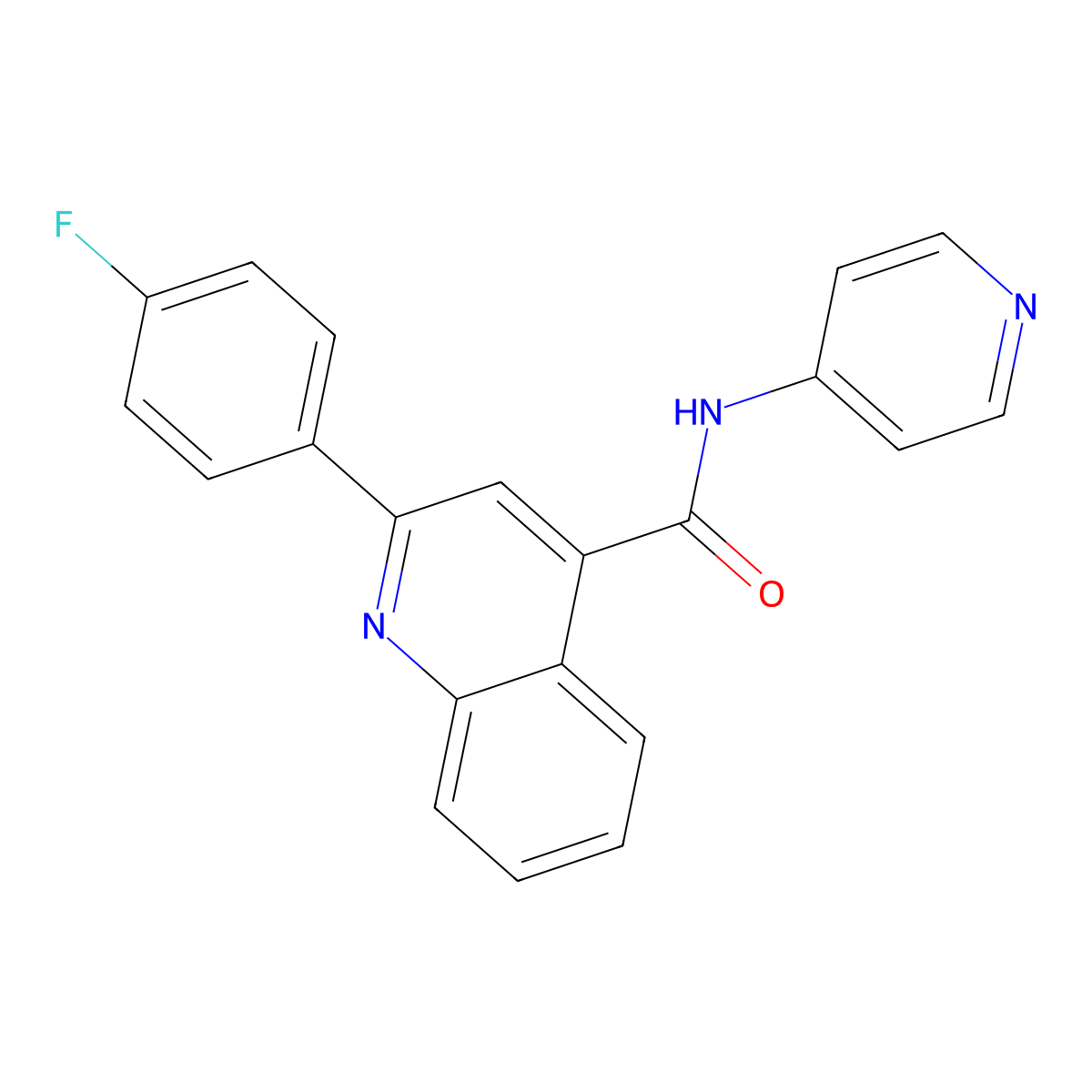 2-(4-fluorophenyl)-N-(pyridin-4-yl)quinoline-4-carboxamide molecular structure, CAS 1144429-69-5