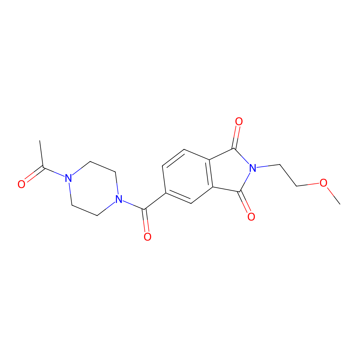 5-[(4-acetylpiperazin-1-yl)carbonyl]-2-(2-methoxyethyl)-1H-isoindole-1,3(2H)-dione molecular structure, CAS 1144429-80-0