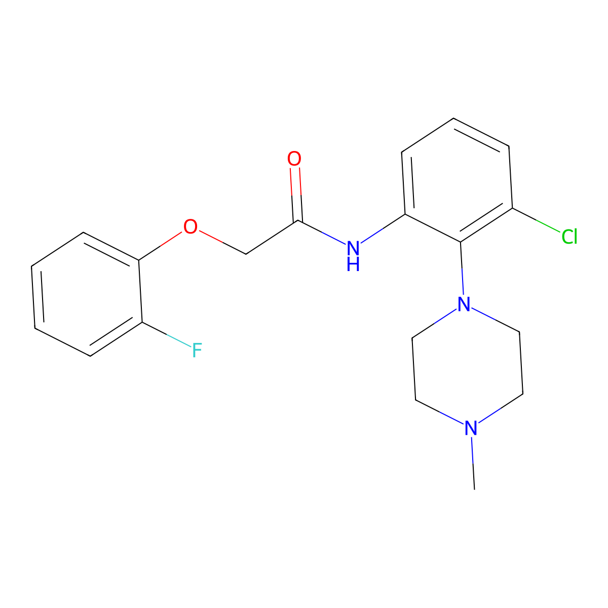 N-[3-chloro-2-(4-methylpiperazin-1-yl)phenyl]-2-(2-fluorophenoxy)acetamide molecular structure, CAS 1144430-16-9