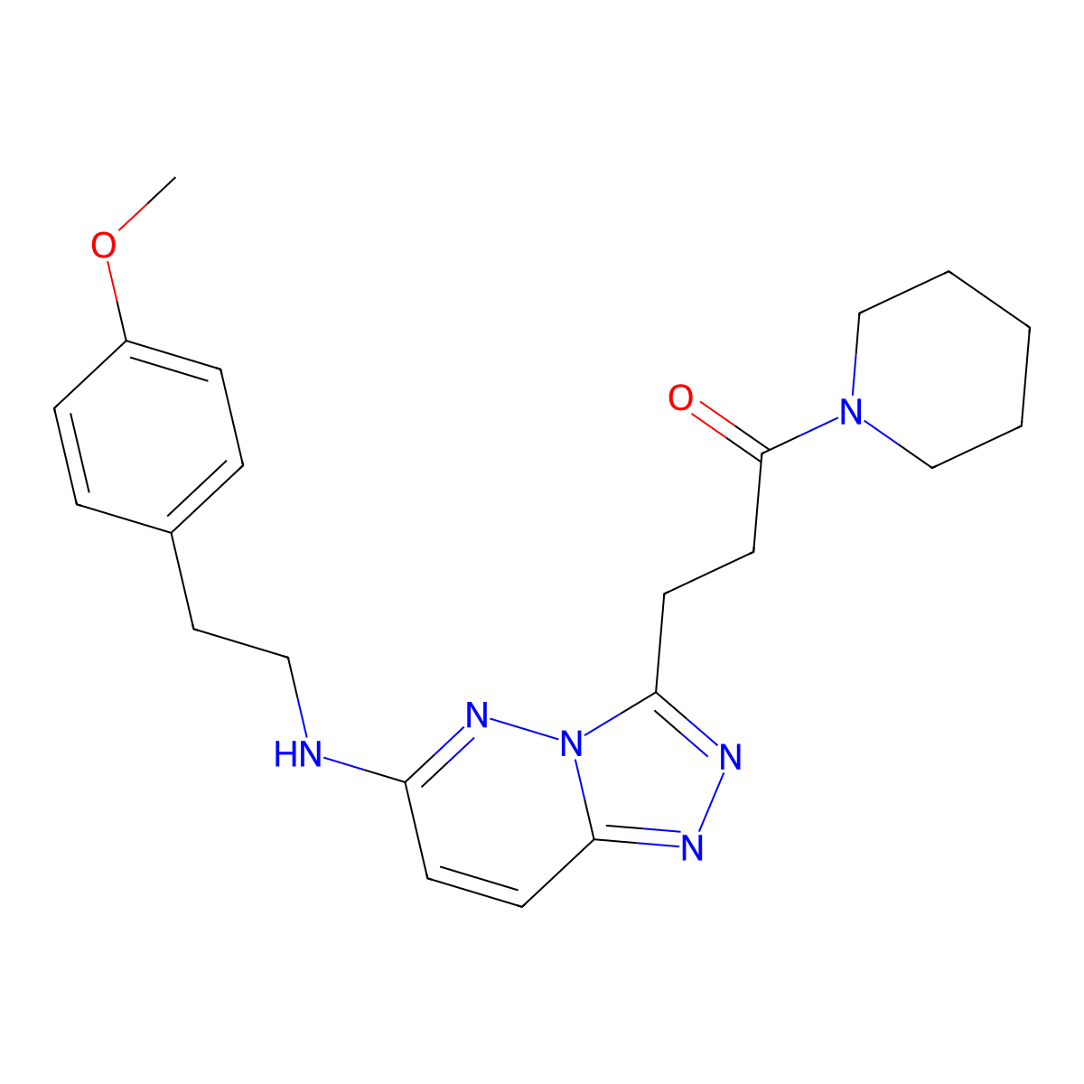 3-(6-{[2-(4-Methoxyphenyl)ethyl]amino}[1,2,4]triazolo[4,3-b]pyridazin-3-yl)-1-(piperidin-1-yl)propan-1-one molecular structure, CAS 1144430-22-7