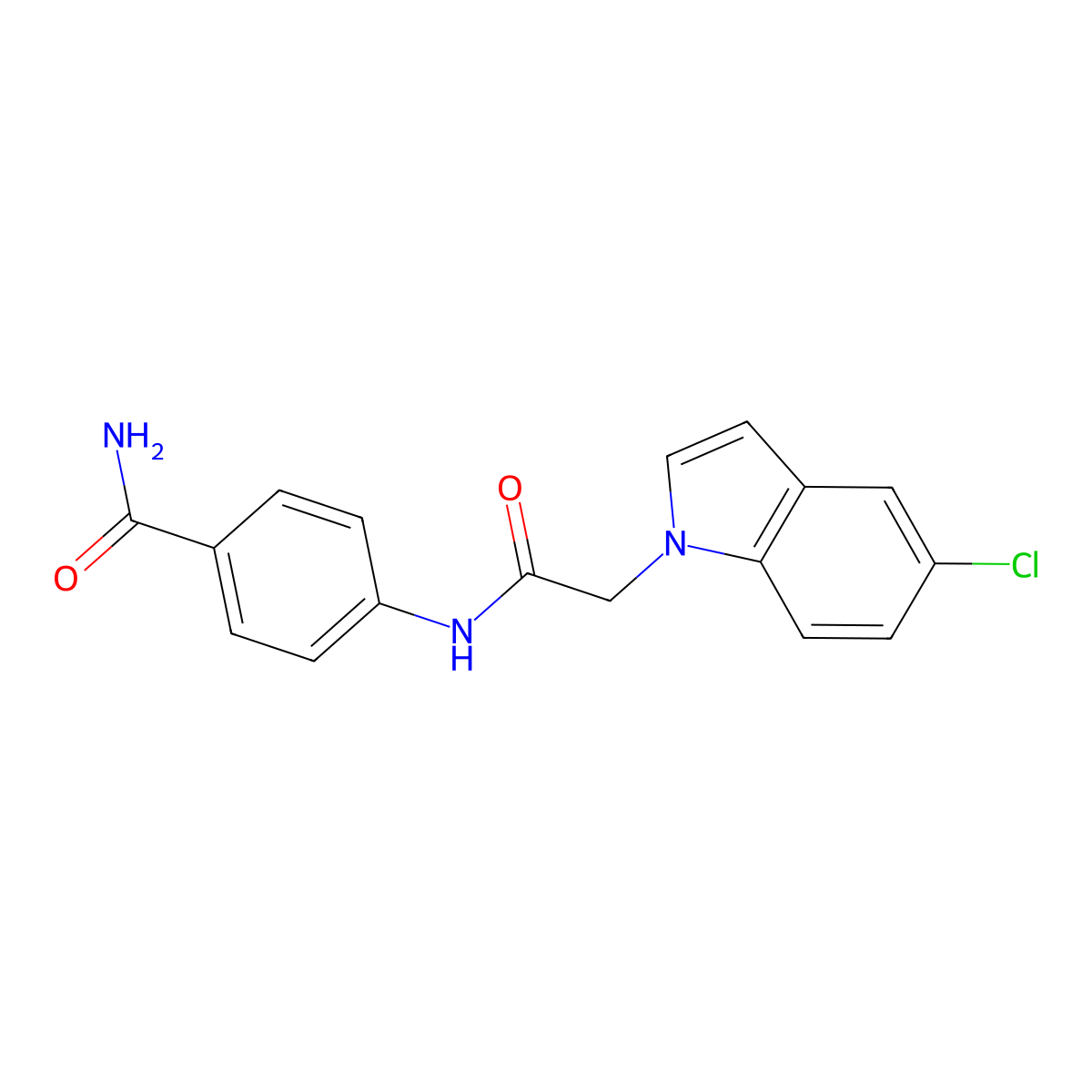4-{[(5-chloro-1H-indol-1-yl)acetyl]amino}benzamide molecular structure, CAS 1144430-38-5