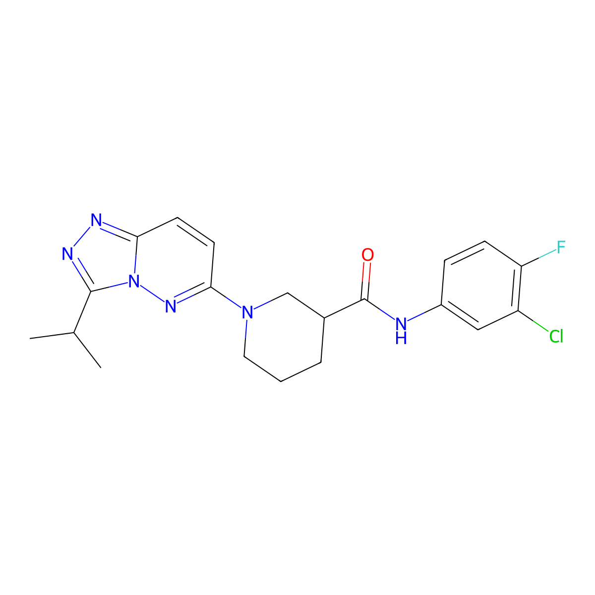 N-(3-chloro-4-fluorophenyl)-1-[3-(propan-2-yl)[1,2,4]triazolo[4,3-b]pyridazin-6-yl]piperidine-3-carboxamide molecular structure, CAS 1144430-40-9