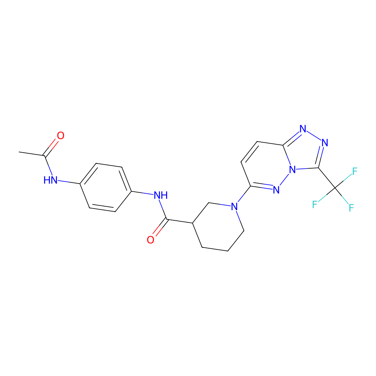 N-[4-(acetylamino)phenyl]-1-[3-(trifluoromethyl)[1,2,4]triazolo[4,3-b]pyridazin-6-yl]piperidine-3-carboxamide molecular structure, CAS 1144430-44-3