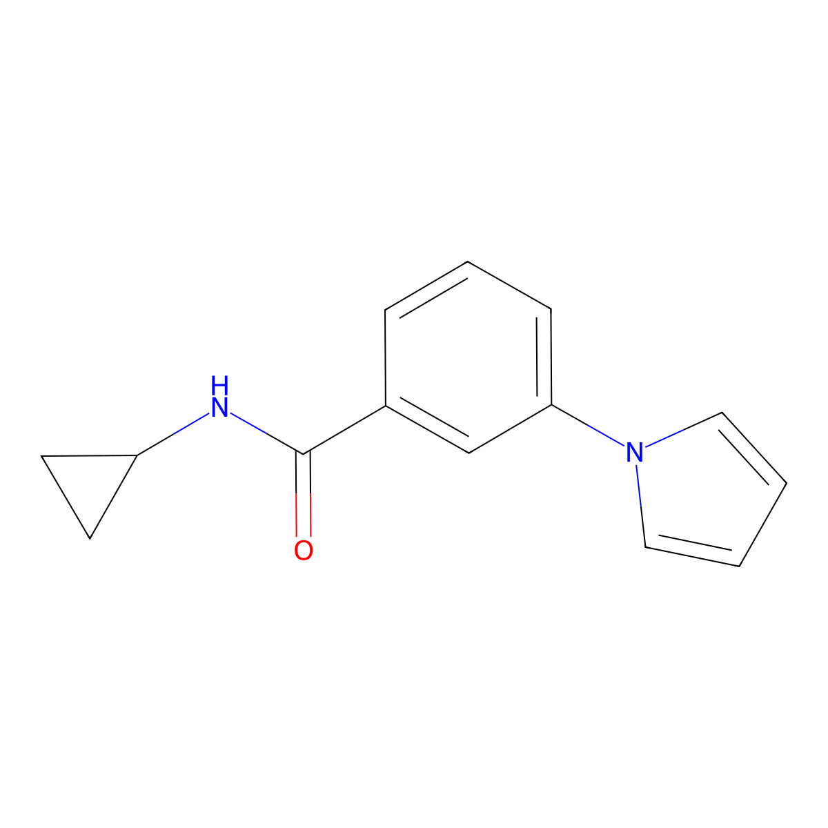 N-cyclopropyl-3-(1H-pyrrol-1-yl)benzamide molecular structure, CAS 1144430-48-7