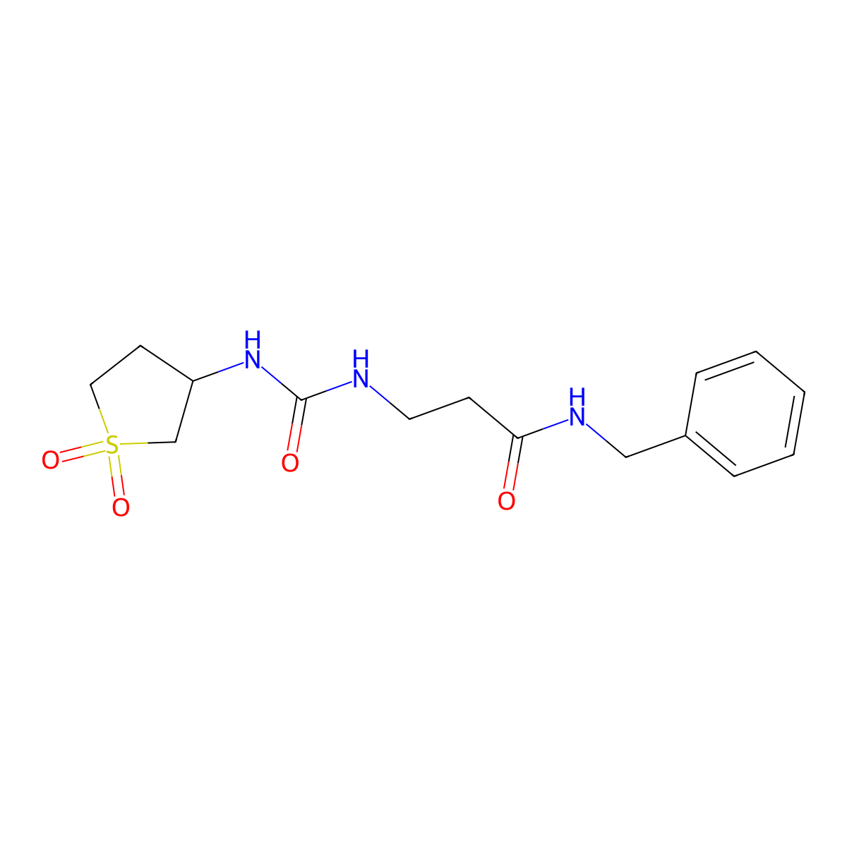N-benzyl-N~3~-[(1,1-dioxidotetrahydrothiophen-3-yl)carbamoyl]-beta-alaninamide molecular structure, CAS 1144430-59-0