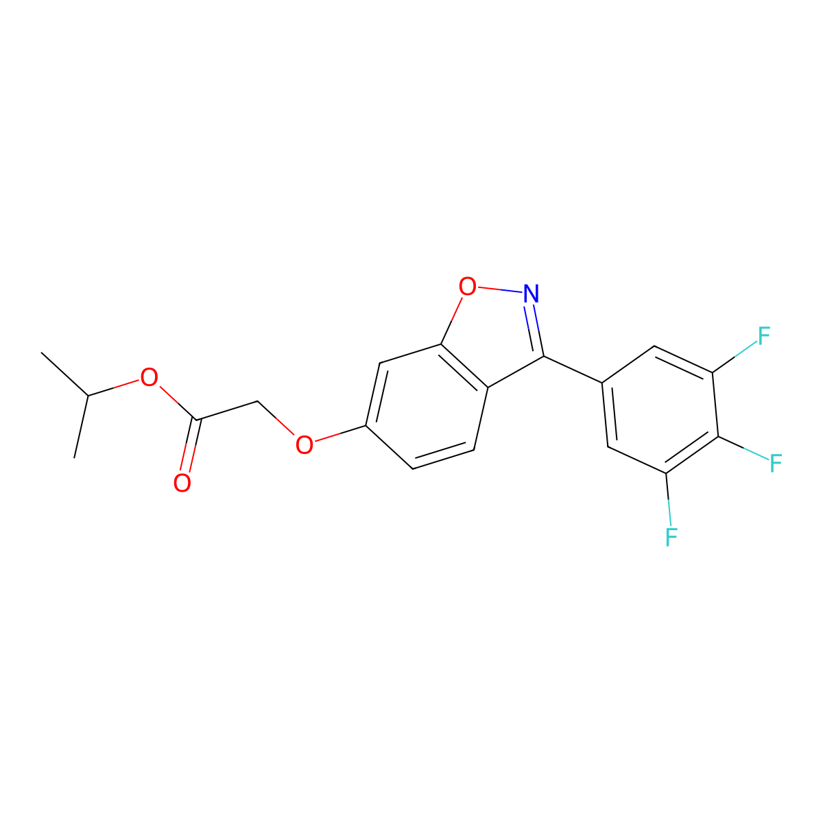 Isopropyl 2-{[3-(3,4,5-trifluorophenyl)-1,2-benzisoxazol-6-yl]oxy}acetate molecular structure, CAS 1144430-65-8