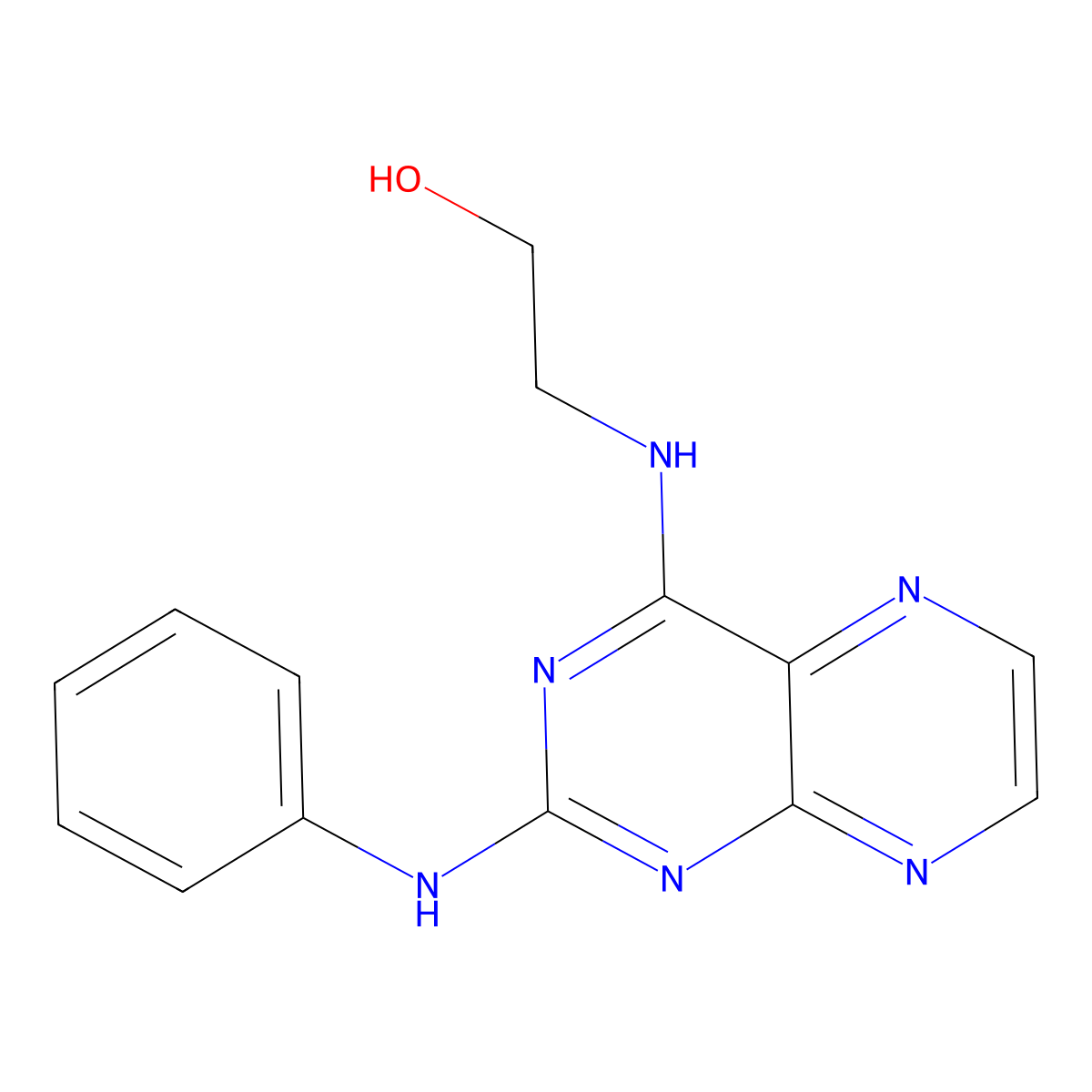 2-{[2-(Phenylamino)pteridin-4-yl]amino}ethan-1-ol molecular structure, CAS 1144430-84-1